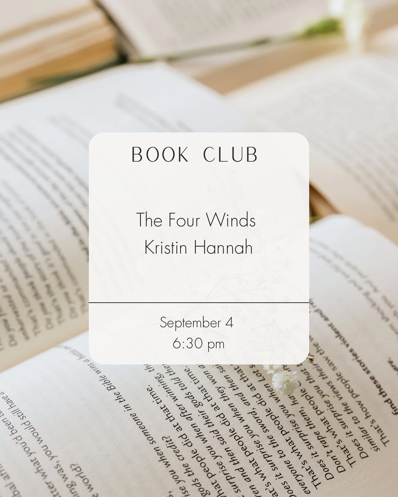 Westfield Winevault Book Club - Sept 4